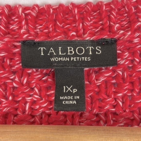 Women’s fuchsia/deep coral Talbots 1X petite thick and soft sweater W1 - Picture 5 of 9